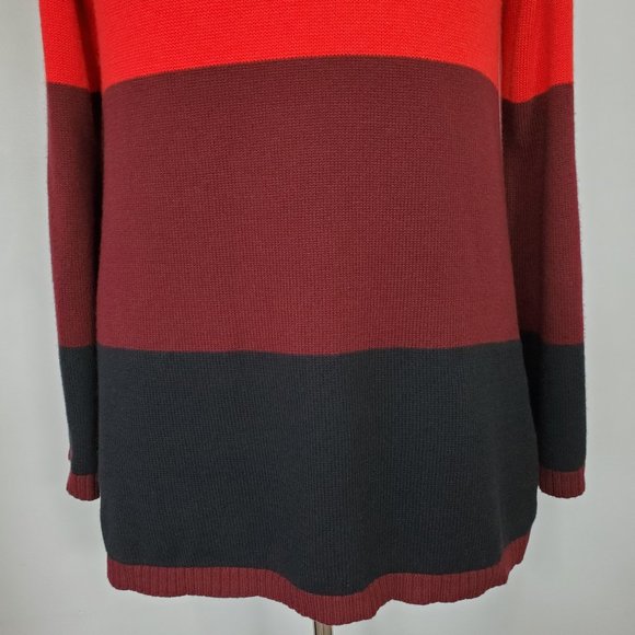 Charter Club Mock Neck Flared Sleeve Color Block Knit Sweater NEW NWT Size XL - Picture 3 of 14